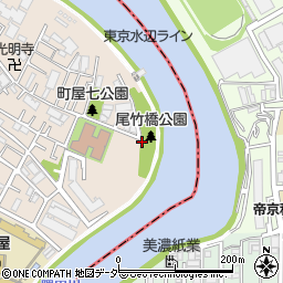 尾竹橋公園トイレ周辺の地図