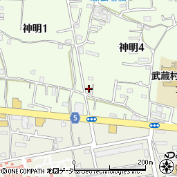 東京都武蔵村山市神明4丁目68-3周辺の地図
