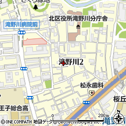 東京都北区滝野川2丁目周辺の地図