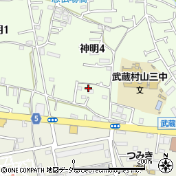 東京都武蔵村山市神明4丁目77周辺の地図