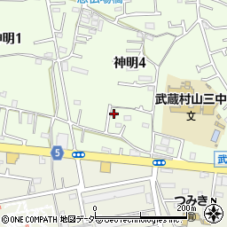 東京都武蔵村山市神明4丁目72-3周辺の地図