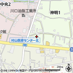 東京都武蔵村山市神明1丁目93周辺の地図
