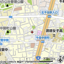 東京都足立区千住中居町16-3周辺の地図