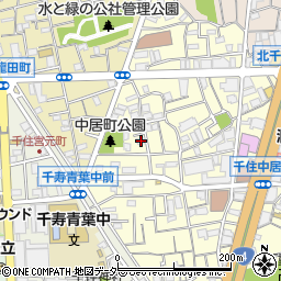 東京都足立区千住中居町24-16周辺の地図