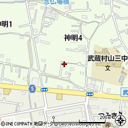 東京都武蔵村山市神明4丁目72-2周辺の地図