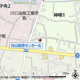 東京都武蔵村山市神明1丁目93-8周辺の地図