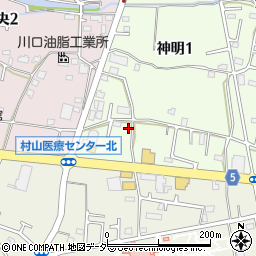 東京都武蔵村山市神明1丁目92-16周辺の地図