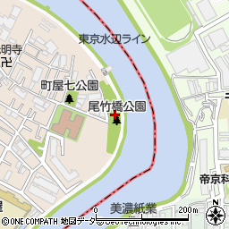 尾竹橋公園周辺の地図