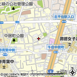 東京都足立区千住中居町21-5周辺の地図