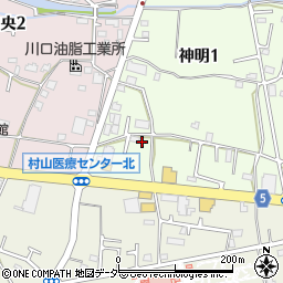 東京都武蔵村山市神明1丁目92周辺の地図