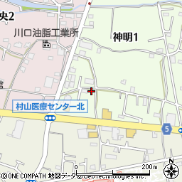 東京都武蔵村山市神明1丁目92-14周辺の地図