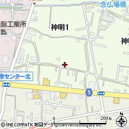 東京都武蔵村山市神明1丁目74-3周辺の地図