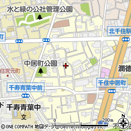 東京都足立区千住中居町22-8周辺の地図