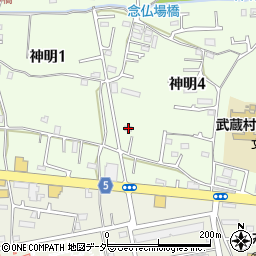 東京都武蔵村山市神明4丁目68-5周辺の地図