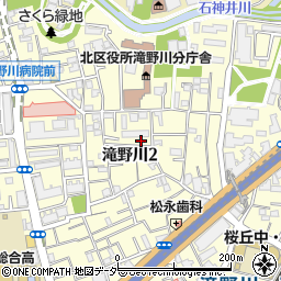 東京都北区滝野川2丁目38-2周辺の地図