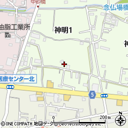 東京都武蔵村山市神明1丁目74周辺の地図