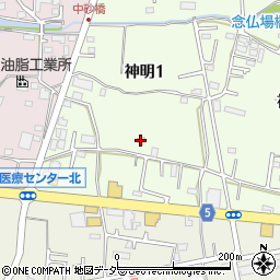 東京都武蔵村山市神明1丁目74-2周辺の地図