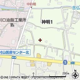東京都武蔵村山市神明1丁目72周辺の地図