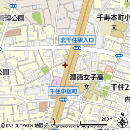 東京都足立区千住中居町17-16周辺の地図