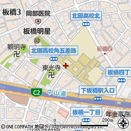 東京都立北園高等学校周辺の地図