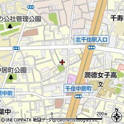 東京都足立区千住中居町19-3周辺の地図