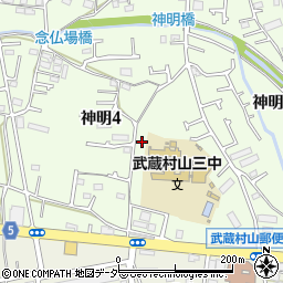 東京都武蔵村山市神明4丁目82周辺の地図