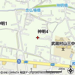 東京都武蔵村山市神明4丁目87周辺の地図