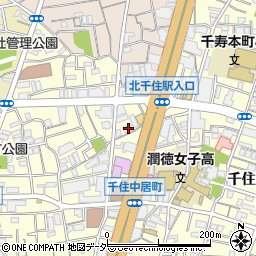 東京都足立区千住中居町18-2周辺の地図