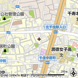 東京都足立区千住中居町19-14周辺の地図