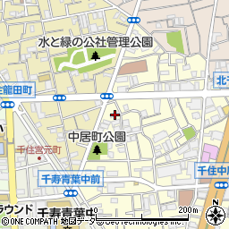 東京都足立区千住中居町25-13周辺の地図
