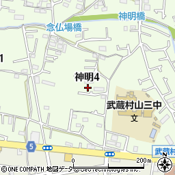 東京都武蔵村山市神明4丁目85-5周辺の地図