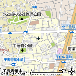 東京都足立区千住中居町27-7周辺の地図