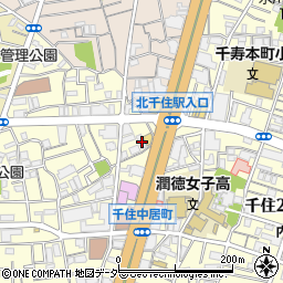 東京都足立区千住中居町18-1周辺の地図