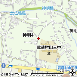 東京都武蔵村山市神明4丁目82-1周辺の地図