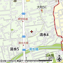 東京都東大和市清水周辺の地図
