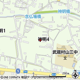 東京都武蔵村山市神明4丁目88-2周辺の地図