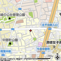 東京都足立区千住中居町20-7周辺の地図