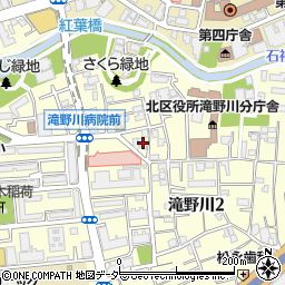 東京都北区滝野川2丁目57周辺の地図