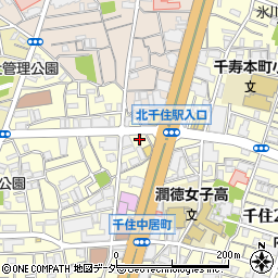 東京都足立区千住中居町18-10周辺の地図