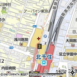北野エース・まるい食遊館　北千住店周辺の地図