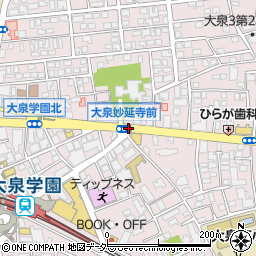 大泉妙延寺前周辺の地図