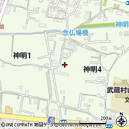 東京都武蔵村山市神明4丁目55周辺の地図