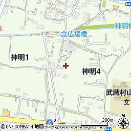 東京都武蔵村山市神明4丁目55-2周辺の地図