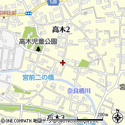 東京都東大和市高木周辺の地図