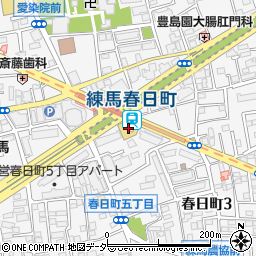 都営地下鉄東京都交通局　大江戸線練馬春日町駅周辺の地図