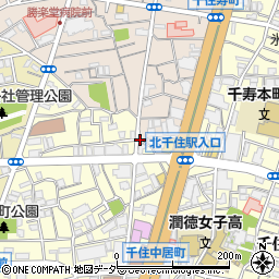 東京都足立区千住中居町33-4周辺の地図