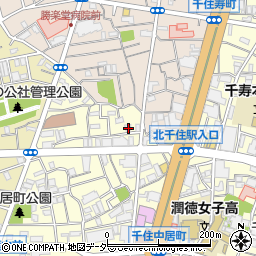 東京都足立区千住中居町32-3周辺の地図