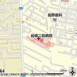 船橋二和病院周辺の地図