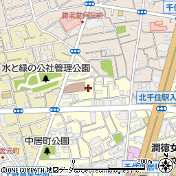 東京都足立区千住中居町29-14周辺の地図