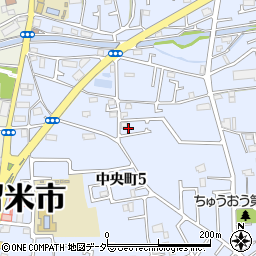 東京都東久留米市中央町5丁目周辺の地図